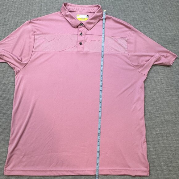 Nicklaus Mens Pink Hibiscus Pattern Golf Polo Shirt Short Sleeve Collared 2XL - Picture 8 of 10